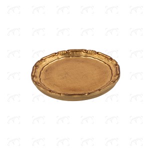 Piatto piano in legno decoro “Liberty“  oro patinato ø 15