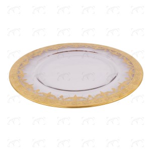 Collezione Versailes sottopiatto in vetro  ø 35 decoro oro zecchino
